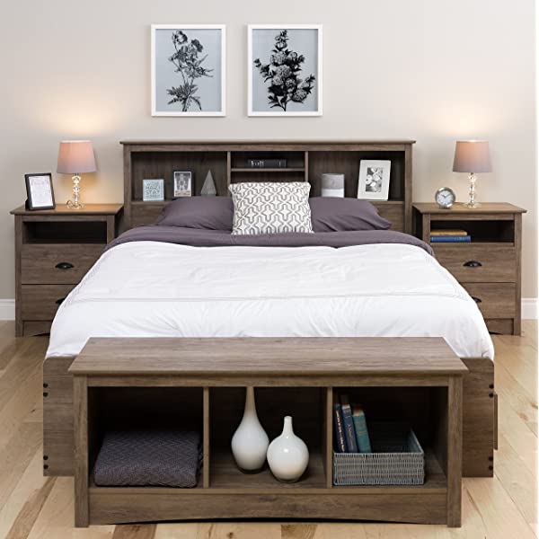 Prepac Fremont 2 Drawer Nightstand with Open Shelf, Espresso, Tall Espresso Fremont Nightstand