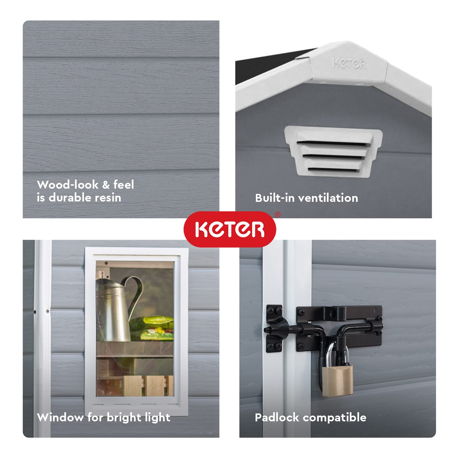 【Storage Shed】4x6 Resin Outdoor Storage Shed Kit-Perfect to Store Patio Furniture, Garden Tools Bike Accessories