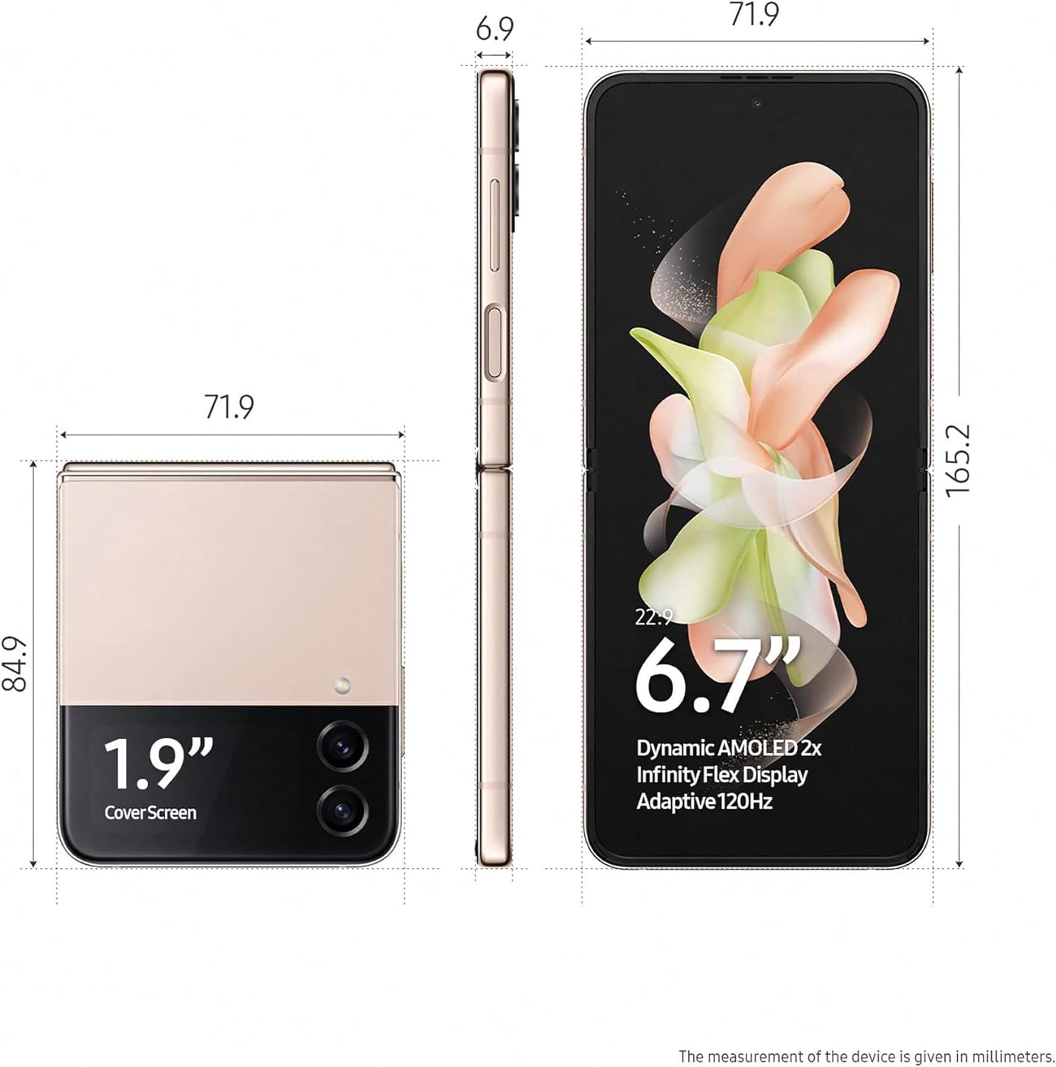 Samsung Galaxy Z Flip4 5G Smartphone Sim Free Android Folding Phone, UK Version