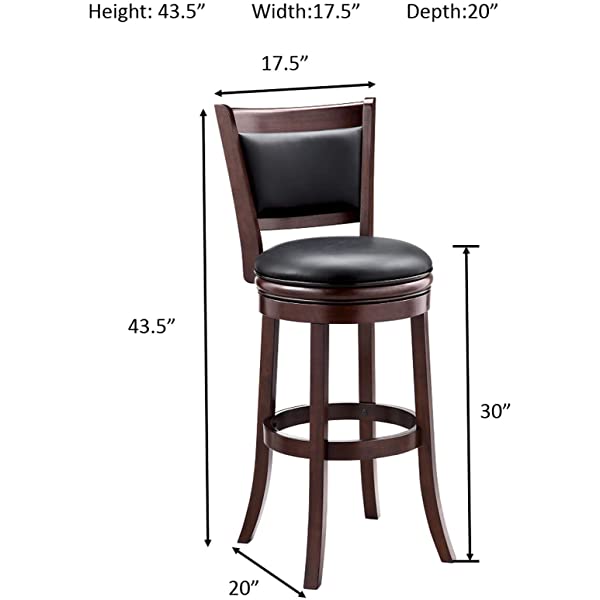 Ball & Cast Barstool, 29-Inch,2-Pack, Cappuccino Jayden Cappuccino 29-Inch,2-Pack