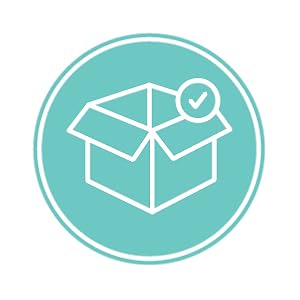 Box icon with check mark innovated products developed in house 