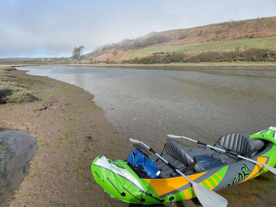 Inflatable Kayak 2 Person with Sun Canopy, for Lake, Rivers, Streams