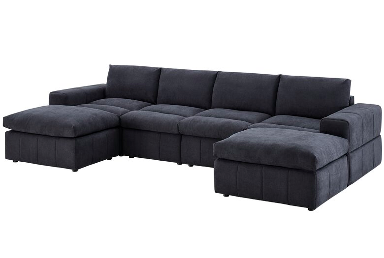 Durah 134″ Wide Reversible Modular Sectional with Ottoman