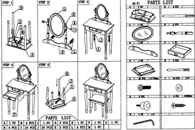 Frenchi Home Furnishing 3-Piece Vanity Set