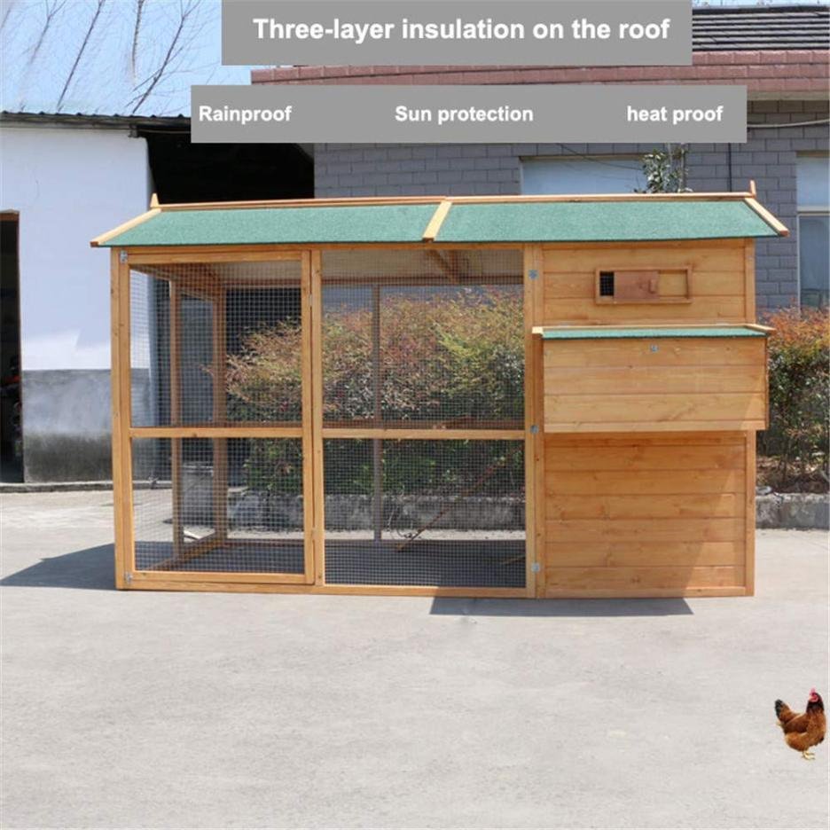 Large cedar wood waterproof roof green chicken coop