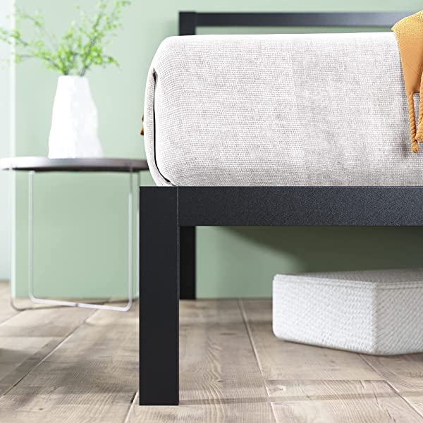 ZINUS Mia Metal Platform Bed Frame / Wood Slat Support / No Box Spring Needed / Easy Assembly, Black, Full Standard Full Black