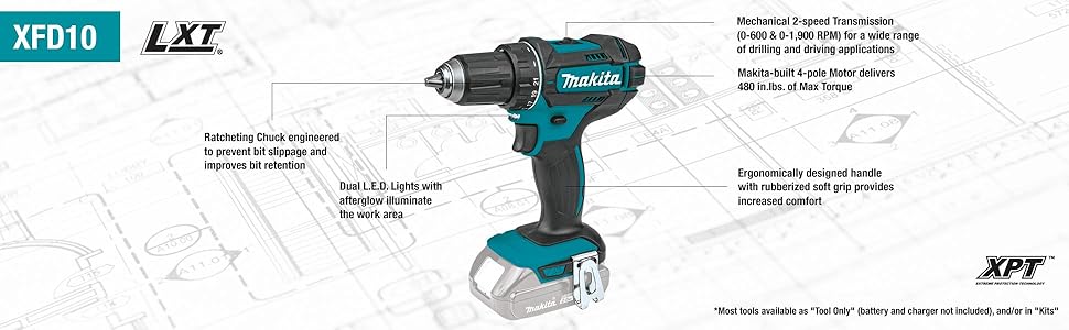 xfd10 callouts features points chuck transmission ergonomically handle LXT XPT