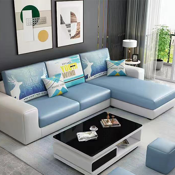 Lilola Home Lucca Linen Reversible Sleeper Sectional Sofa