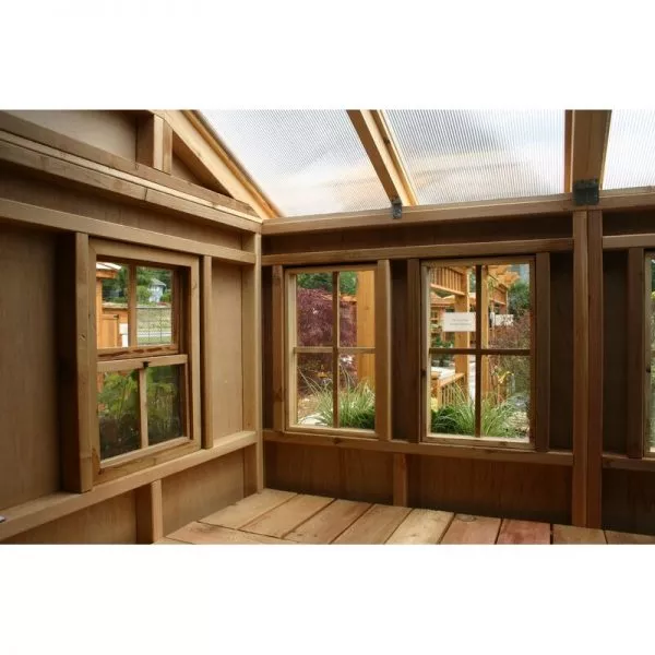 SUNSHED 8 FT. W X 8 FT. SOLID WOOD STORAGE SHED