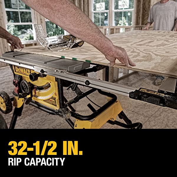 DEWALT 10-Inch Table Saw, 32-1/2-Inch Rip Capacity (DWE7491RS) 10-Inch Tablesaw w/Stand Tablesaw