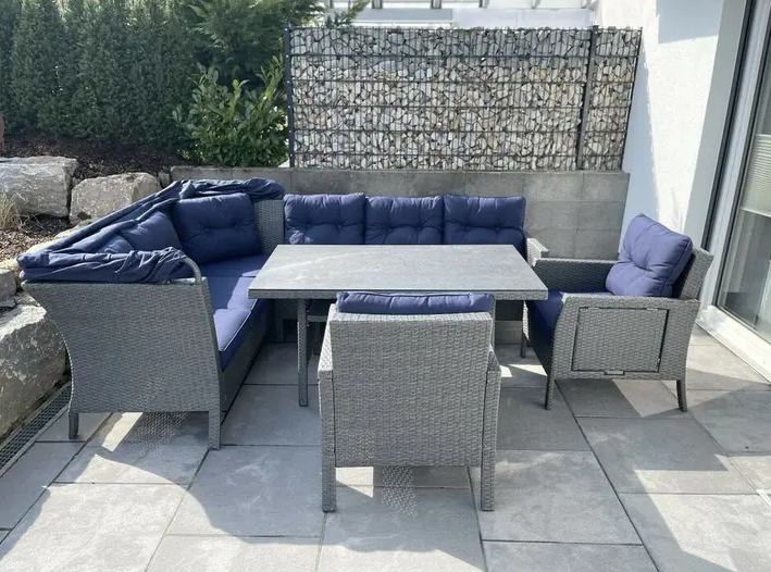 【Home & Garden】XXL Lounge Set WHD 207x162x256 Seating Group Garden Lounge Set