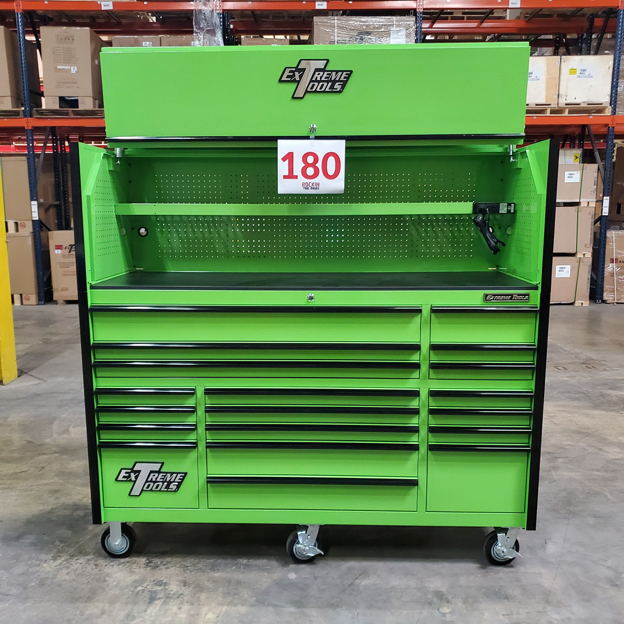used toolboxShowroom Demo RTB 72 x 25 19 Drawers Roller Cabinet & Hutch Combo C Green-Black