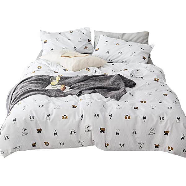 New Cartoon Animals Elephant Print Duvet Cover Sets for Kids 100% Cotton Reversible Soft 3 Pieces Kids Bedding Duvet Cover Pillowcases Kawaii Cloud Bedding Sets, Queen/Full Full/Queen (1 Duvet Cover + 2 Pillowcases) Multi A00 Elephant Bunny Balloon