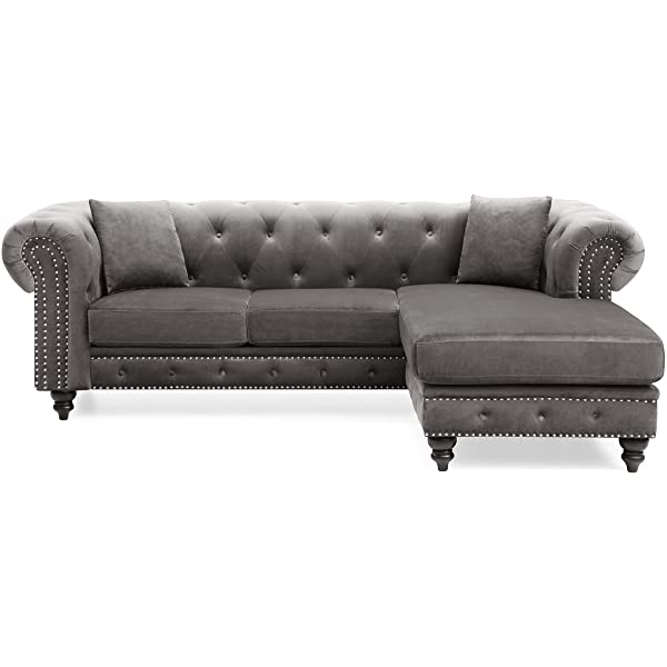 Glory Furniture Nola , Navy Blue Sofa Chaise (3 Boxes), 31
