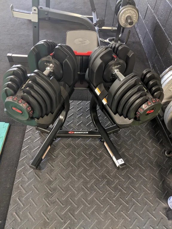 Bowflex SelectTech 1090 adjustable dumbbells (pair) with dumbbell stand