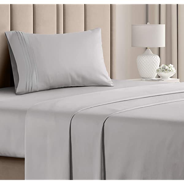 Queen Size Sheet Set - 4 Piece - Hotel Luxury Bed Sheets - Extra Soft - Deep Pockets - Easy Fit - Breathable & Cooling Sheets - Wrinkle Free - Comfy – Dark Grey Bed Sheets - Queens Sheets – 4 PC Queen Grey