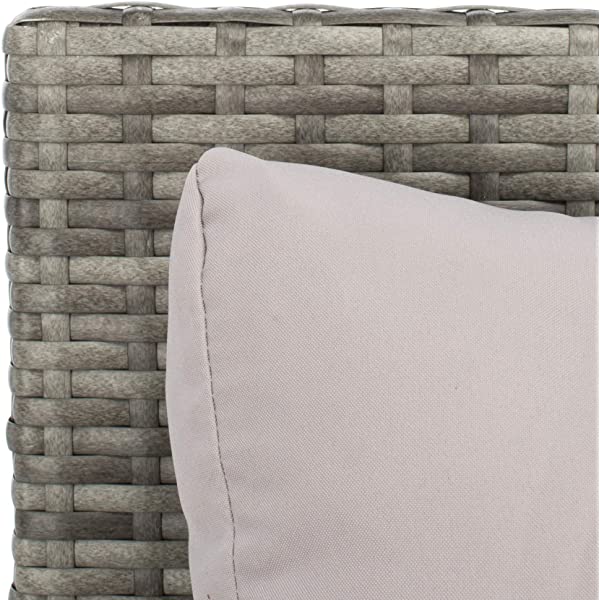 Safavieh Outdoor Collection Cadeo Brown Cushion Daybed PAT7500C, Grey/White