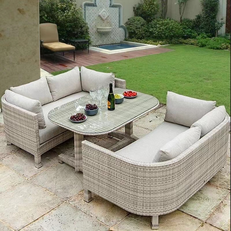 Outdoor sofa rattan furniture rattan chair leisure combination.