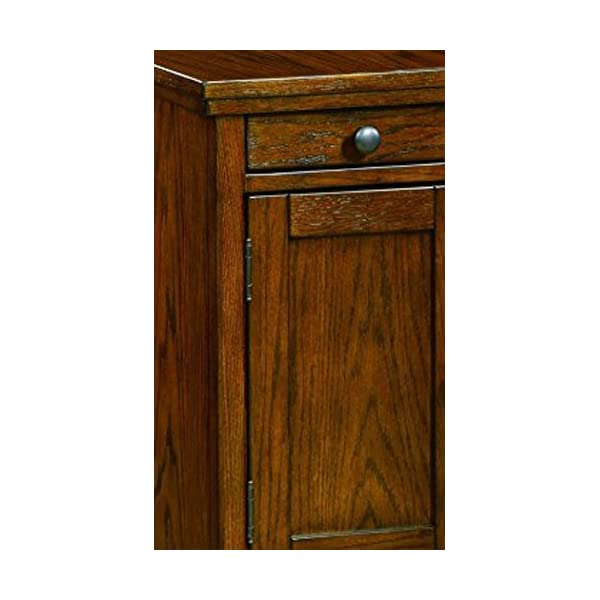 Signature Design by Ashley Tyler Creek Rustic Chair Side End Table with Pull-Out Tray & USB Ports, Brown Blackish Brown Table