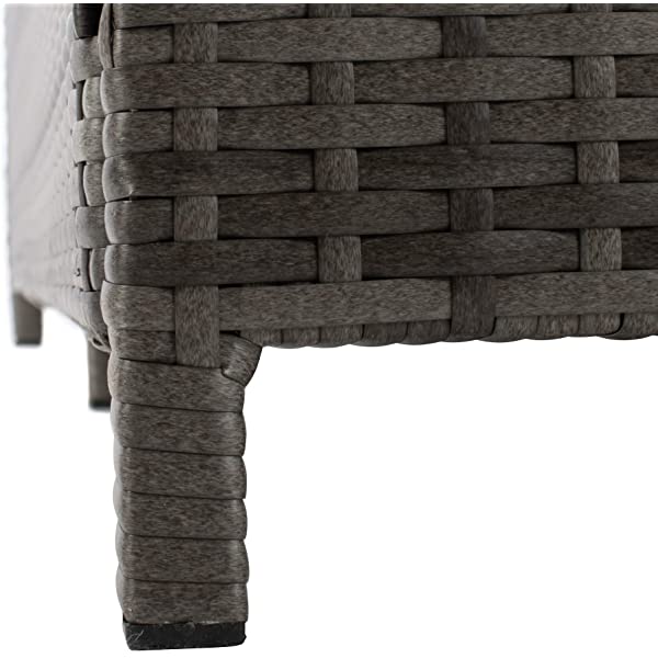 Safavieh Outdoor Collection Cadeo Brown Cushion Daybed PAT7500C, Grey/White