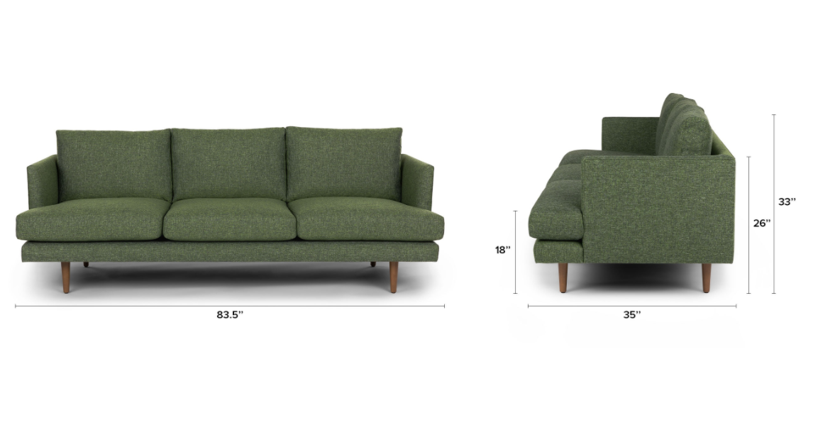 Burrard Forest Green Sofa