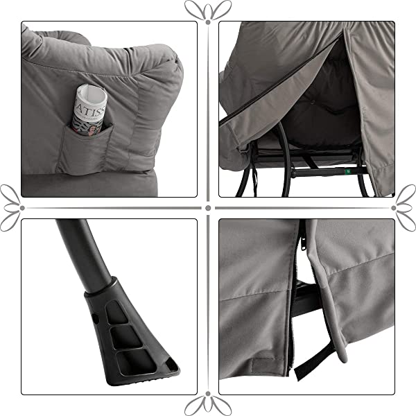 AbocoFur Modern Large Cotton Fabric Lazy Chair，Accent Contemporary Lounge Chair, Single Steel Frame Leisure Sofa Chair with Armrests and A Side Pocket, Beige