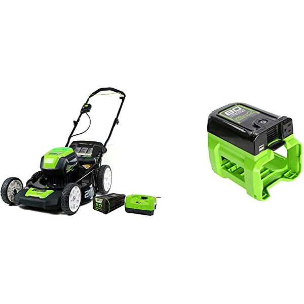 Greenworks Pro 80V 21 inch Cordless Push Lawn Mower, Includes Two 2Ah Batteries and Charger, GLM801601 (2) 2Ah Batteries Push