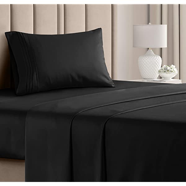 Queen Size Sheet Set - 4 Piece - Hotel Luxury Bed Sheets - Extra Soft - Deep Pockets - Easy Fit - Breathable & Cooling Sheets - Wrinkle Free - Comfy – Dark Grey Bed Sheets - Queens Sheets – 4 PC Queen Grey